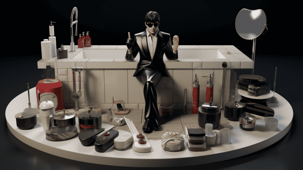 Scarface Bathroom Set Stylish Mats & Shower Curtains