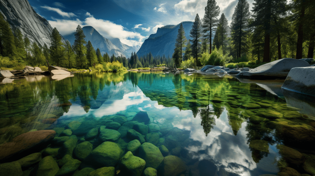Yosemite Glass Art River bed