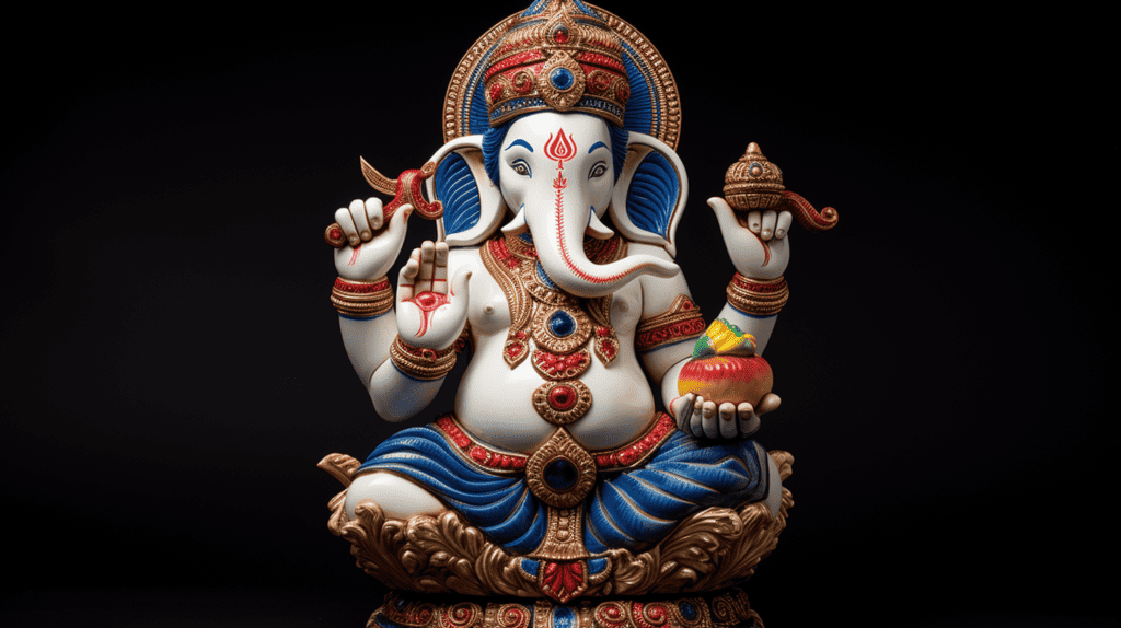 Ganesh Statue For Home Decoration.  A beautiful Ganesh statue for home decoration, intricately carved from white marble