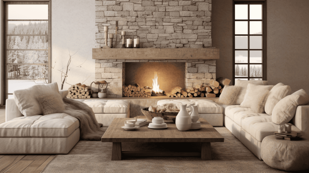 A beautiful neutral color palette inspired by the earthy tones of rustic modern home decor