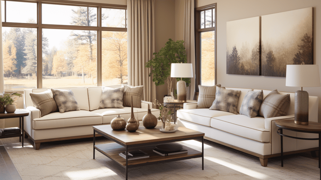 A beautifully arranged living room with Fingerhut Home Decor products, showcasing a cozy and inviting atmosphere