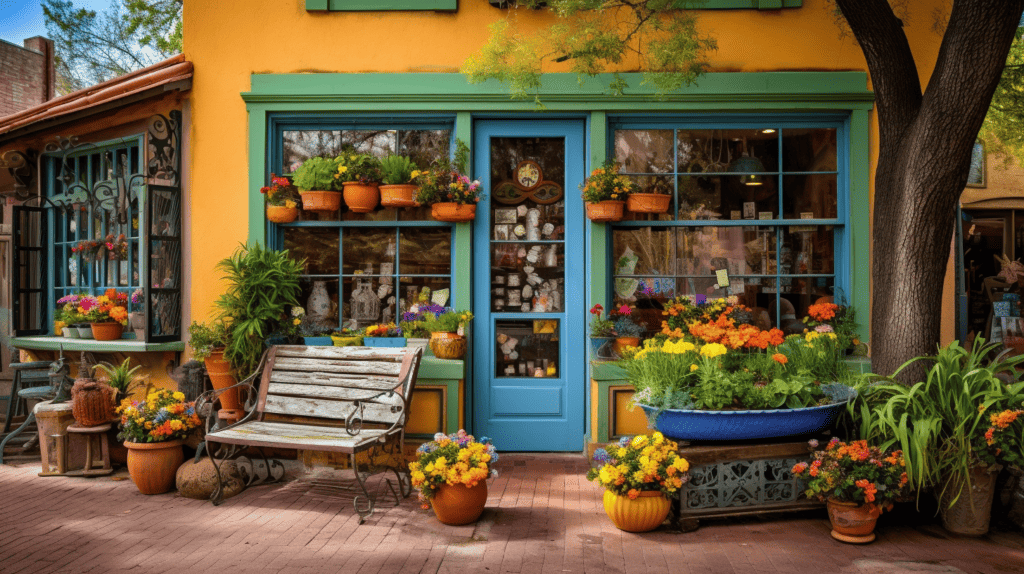A charming corner in Old Town Spring, Texas, showcasing Don Quixote Home Decor