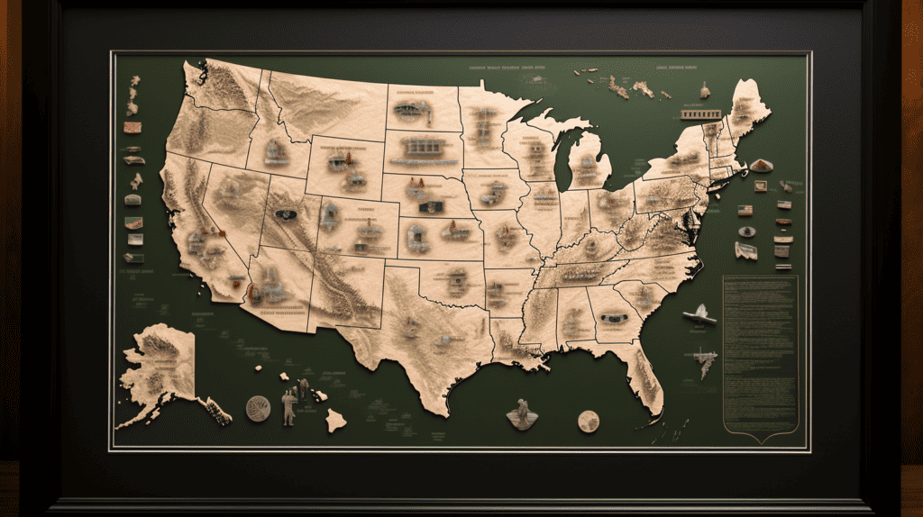 Personalized Military Gift  United States Army post custom map