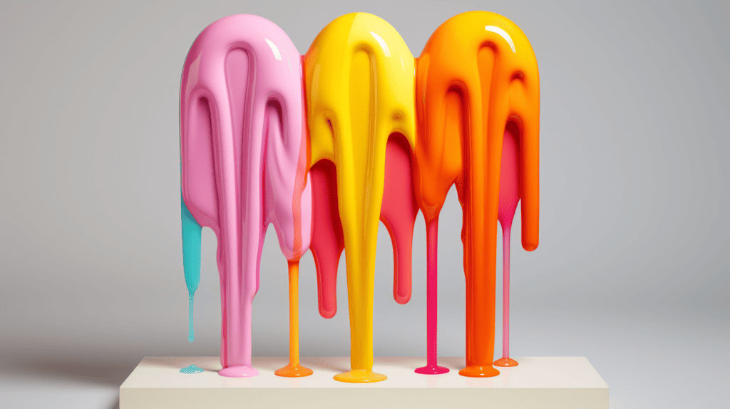 A vibrant and eye-catching Melting Popsicle Sculpture, showcasing bright colors and dripping textures