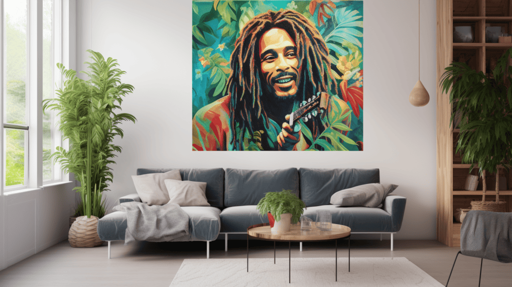 Bob Marley Home Decor. Bob marley canvas art on wall.