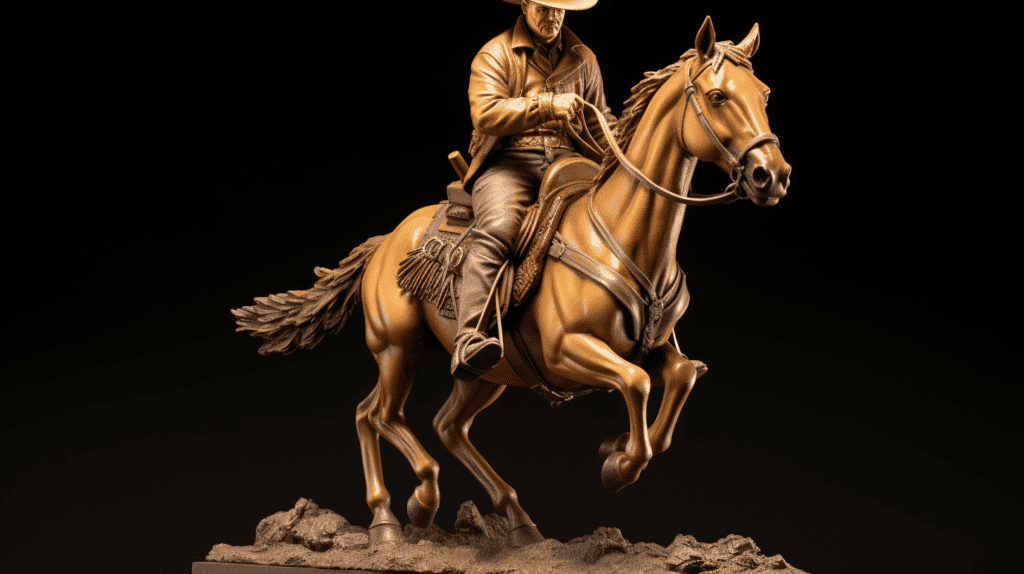 john wayne figurine on horse